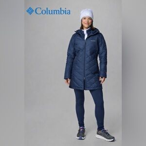 Columbia Women’s Heavenly Long Hooded Jacket Omni-Heat Blue